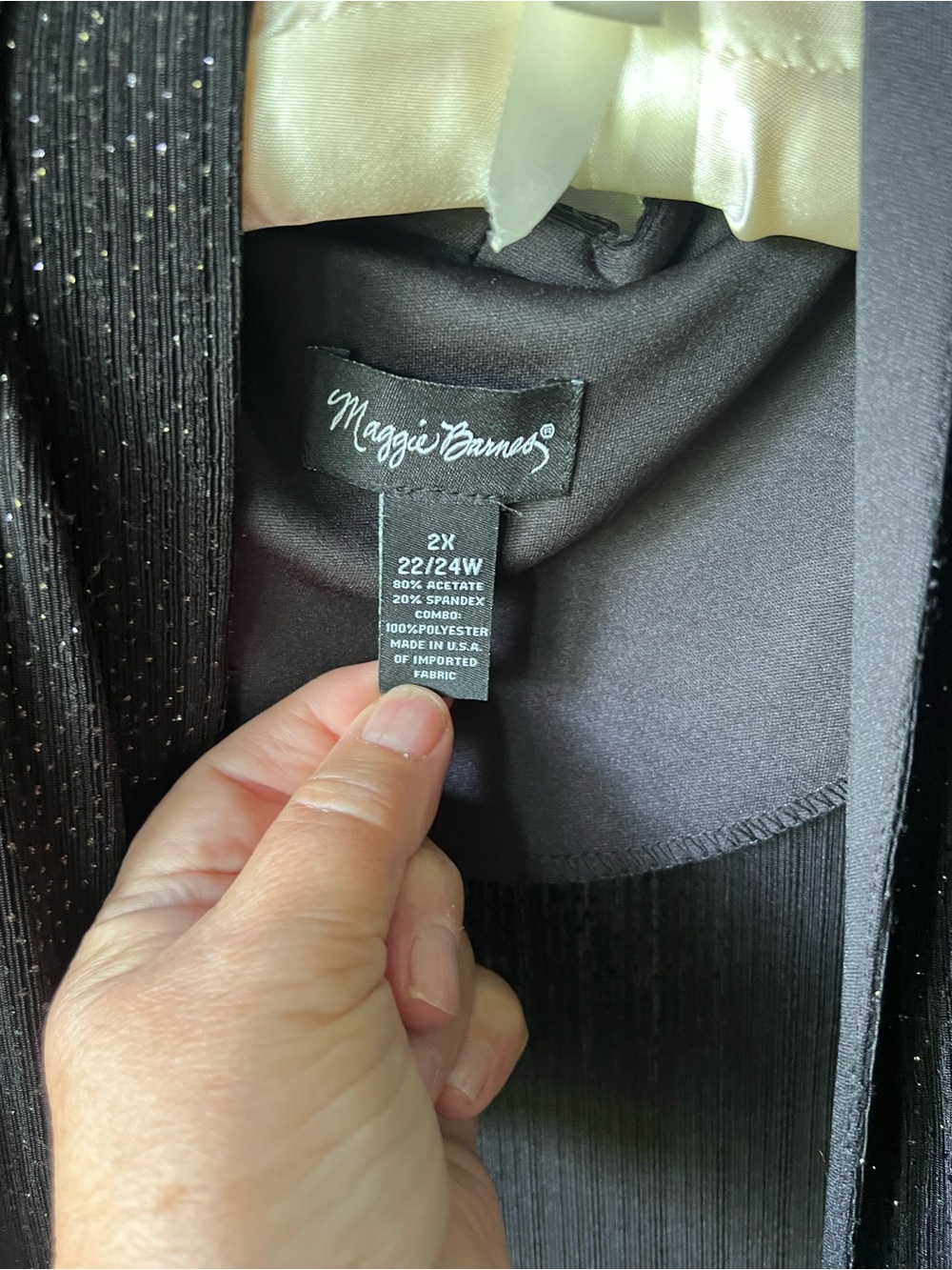 Maggie Barnes 2X Black Pleated Evening Dress and Jacket with Sparkle - Picture 4 of 12